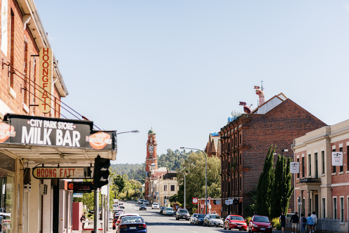 Cameron Street, Launceston. Photography by Nick H Visuals. Image via Tourism Tasmania