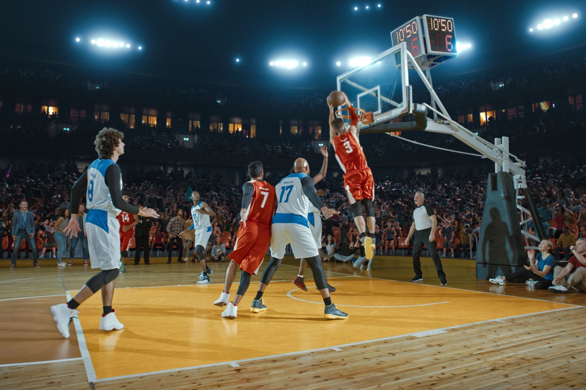 Players on basketball court. Photography by Vasyl Shulga, via Shutterstock