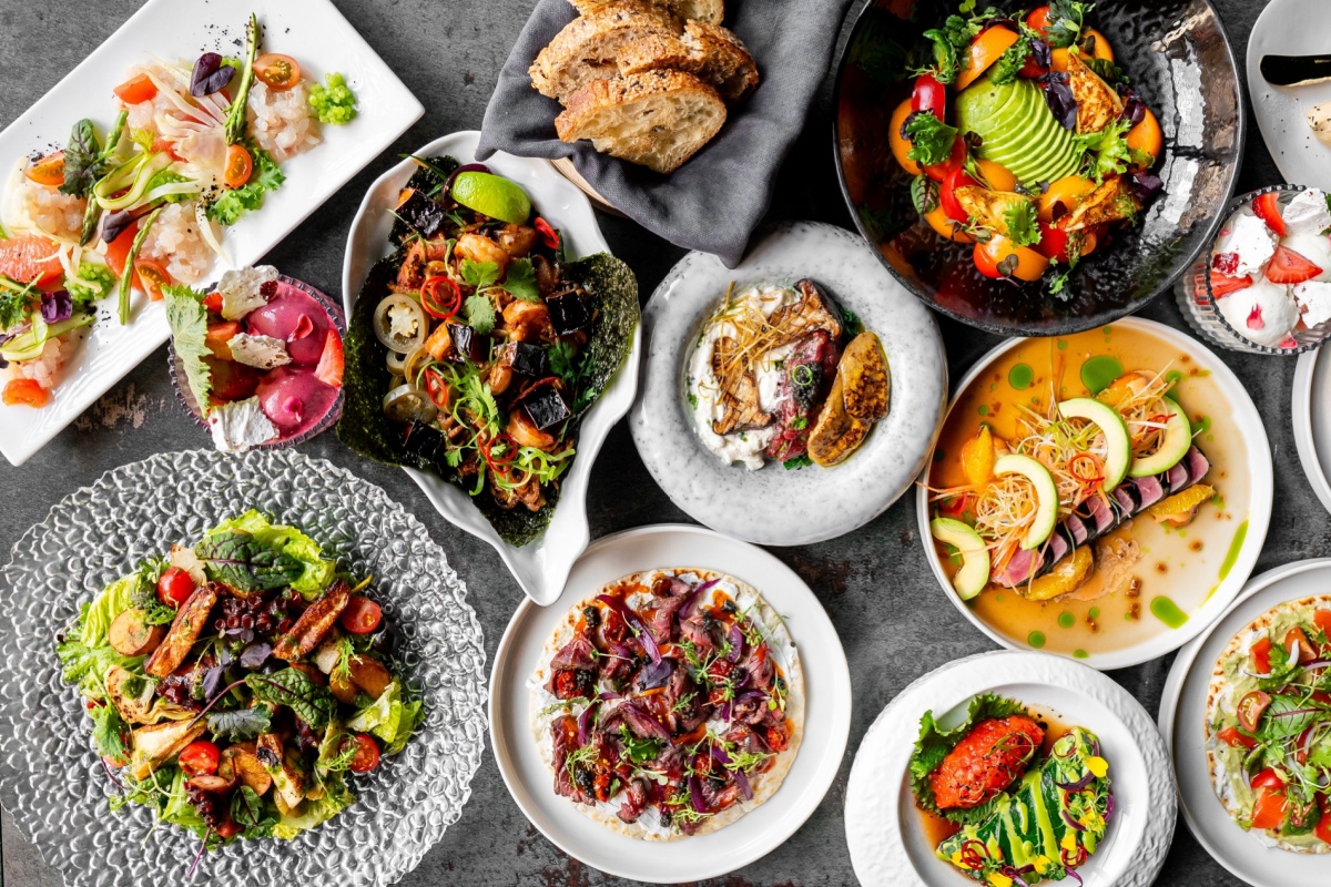 Table of vegetarian meals. Photography by siamionau pavel. Image via Shutterstock