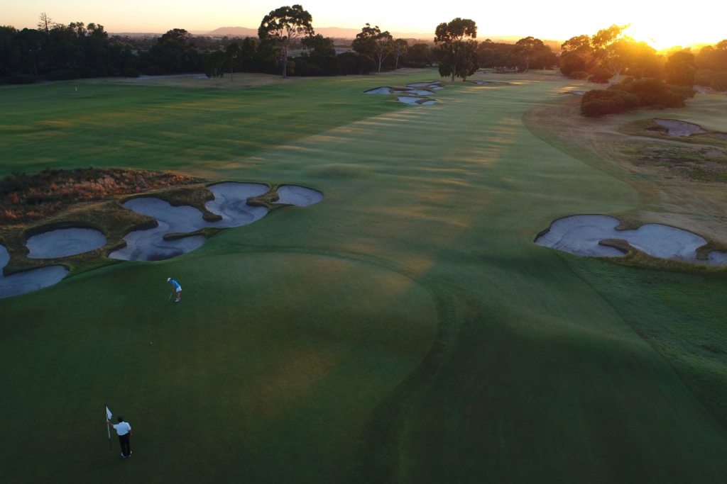 Kingston Heath Golf Course - 6th hole putting green. Image via Visit Victoria